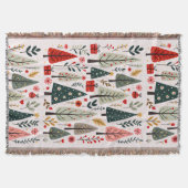 Whimsical Christmas Tree Forest スローブランケット (正面)