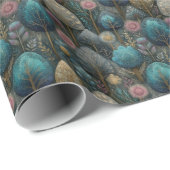 Whimsical Christmas Tree in Blue and Green Gift ラッピングペーパー (ロールコーナー)