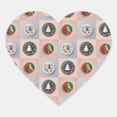 Whimsical Christmas Tree Pattern ハートシール (正面)