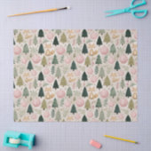 Whimsical Christmas Tree with Winter Fox Pastel 薄葉紙 (クラフト)