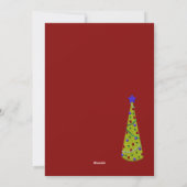 Whimsical Christmas Trees Faux Felt Look シーズンカード (裏面)