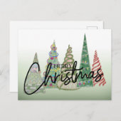 Whimsical Christmas Trees Holiday PostCard ポストカード (正面/裏面)