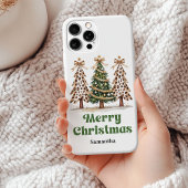 Whimsical Christmas trees leopard personalized  Case-Mate iPhoneケース