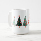 Whimsical Christmas Trees Mug コーヒーマグカップ (正面左)