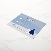 Whimsical Christmas Trees Response Card 箔シーズンポストカード (回転した状態)