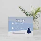 Whimsical Christmas Trees Response Card 箔シーズンポストカード (立ち正面)