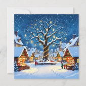 Whimsical Christmas Village on a Winter's Night シーズンカード (正面)