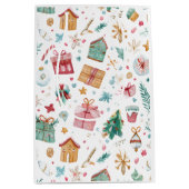 Whimsical Christmas Watercolor Gift Bag ミディアムペーパーバッグ (正面)