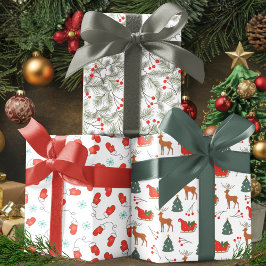Whimsical Christmas Winter Wonderland Set ラッピングペーパーシート