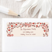 Whimsical Christmas Wreath & Preppy Bows Address ラベル (インサイチュ)