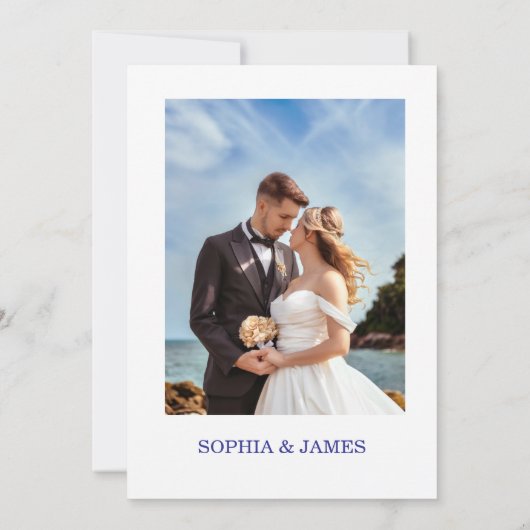 Whimsical Citrus Biue & flower Wedding  招待状 (裏面)