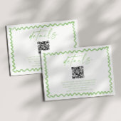 Whimsical Citrus Green QR Code Wedding Details エンクロージャーカード