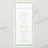 Whimsical Citrus Green Wavy Border Wedding プログラム (裏面)