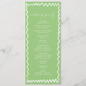 Whimsical Citrus Green Wavy Border Wedding プログラム (裏面)