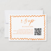 Whimsical Citrus Orange QR Code Wedding 出欠カード (正面)