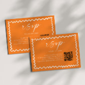 Whimsical Citrus Orange QR Code Wedding 出欠カード
