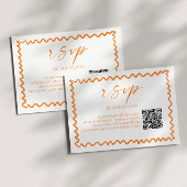 Whimsical Citrus Orange QR Code Wedding 出欠カード