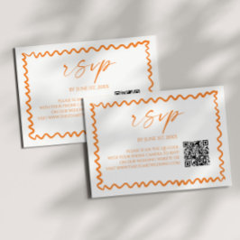 Whimsical Citrus Orange QR Code Wedding 出欠カード
