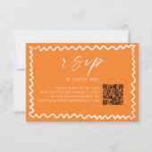 Whimsical Citrus Orange QR Code Wedding 出欠カード (正面)