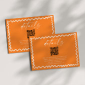 Whimsical Citrus Orange QR Code Wedding Details エンクロージャーカード