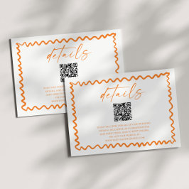 Whimsical Citrus Orange QR Code Wedding Details エンクロージャーカード