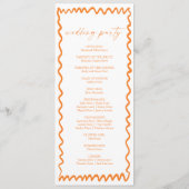 Whimsical Citrus Orange Wavy Border Wedding プログラム (裏面)