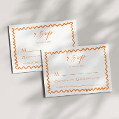 Whimsical Citrus Orange Wavy Border Wedding 出欠カード