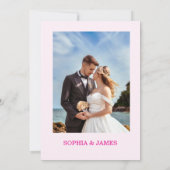 Whimsical Citrus pink & flower Wedding  Invitatio 招待状 (裏面)