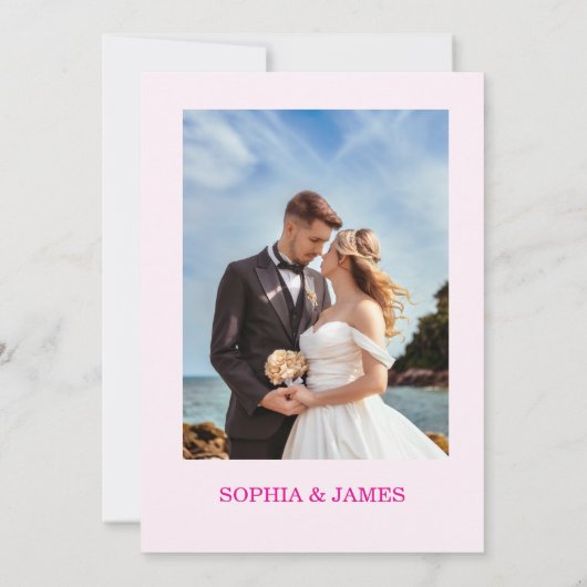 Whimsical Citrus pink & flower Wedding  Invitatio 招待状 (裏面)