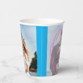 Whimsical Citrus Pink & flower Wedding  Sign 紙コップ (右)