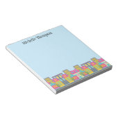 Whimsical City Scene Real Estate Agent Notepad ノートパッド (アングル)