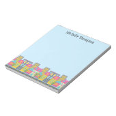 Whimsical City Scene Real Estate Agent Notepad ノートパッド (回転)