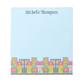 Whimsical City Scene Real Estate Agent Notepad ノートパッド (正面)