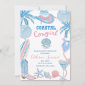 Whimsical Coastal Cowgirl Bachelorette Weekend Inv 招待状 (正面)
