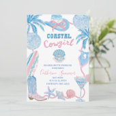 Whimsical Coastal Cowgirl Bachelorette Weekend Inv 招待状 (スタンド正面)