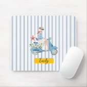 Whimsical Coastal Motorbike マウスパッド (マウス)