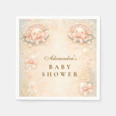 Whimsical Coastal Pearl Baby Shower スタンダードカクテルナプキン (正面)