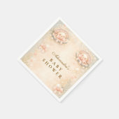 Whimsical Coastal Pearl Baby Shower スタンダードカクテルナプキン (角)