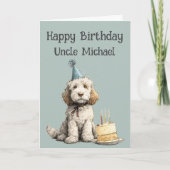 Whimsical Cockapoo Dog Birthday Card カード (正面)