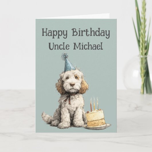 Whimsical Cockapoo Dog Birthday Card カード (正面)