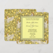 Whimsical Cockatoo Art Nouveau Wedding Invitations 招待状 (正面/裏面)