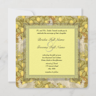 Whimsical Cockatoo Art Nouveau Wedding Invitations 招待状