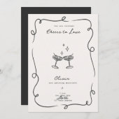 Whimsical Cocktail Minimalist Wedding  招待状 (正面/裏面)
