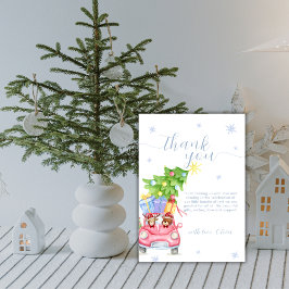 Whimsical Cold Outside Reindeer Bear Baby Shower  サンキューカード