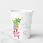 Whimsical Cold Outside Reindeer Bear Baby Shower 紙コップ (裏面)