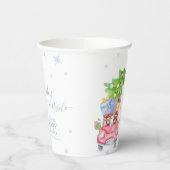 Whimsical Cold Outside Reindeer Bear Baby Shower 紙コップ (左)