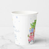 Whimsical Cold Outside Reindeer Bear Baby Shower 紙コップ (右)