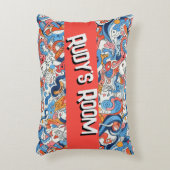 Whimsical Colorful Doodle with name, アクセントクッション (正面(垂直))