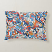 Whimsical Colorful Doodle with name, アクセントクッション (裏面)