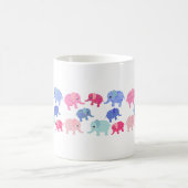 Whimsical Colorful Elephants Coffee Mug コーヒーマグカップ (中央)
